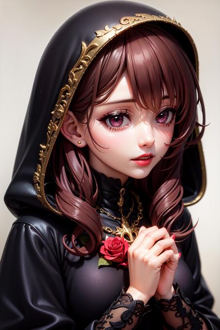 41789-2075285182-Close Up Portrait young gothic woman. velvet costume dress with hood. Loose wavy hair. Black beautiful necklace. Rose in hands.png